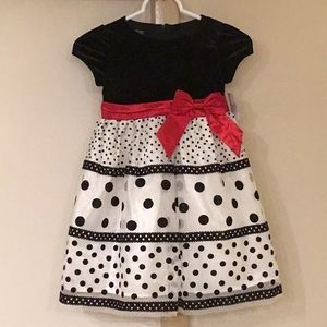 Party Dress Black White Red 5T NWT